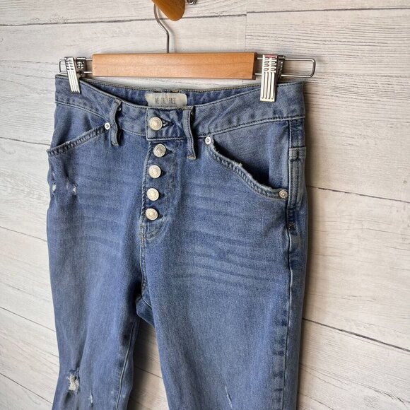 We the Free Jeans Womens Size 27 Light Wash Dylan High Rise Distressed Cropped - Picture 10 of 16